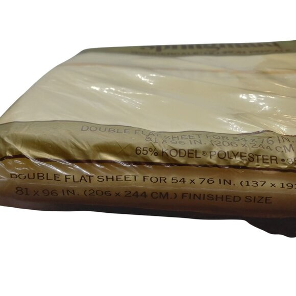 Springmaid Wondercale No-Iron Percale Double Flat Sheet Yellow New Vintage - Picture 8 of 9
